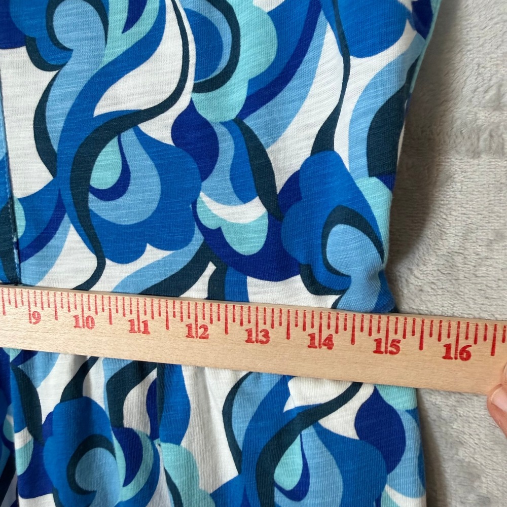 Lot of 2 Boden Naomi Dresses Size 4L Long Green Blue Geometric Abstract Pockets - Picture 13 of 16